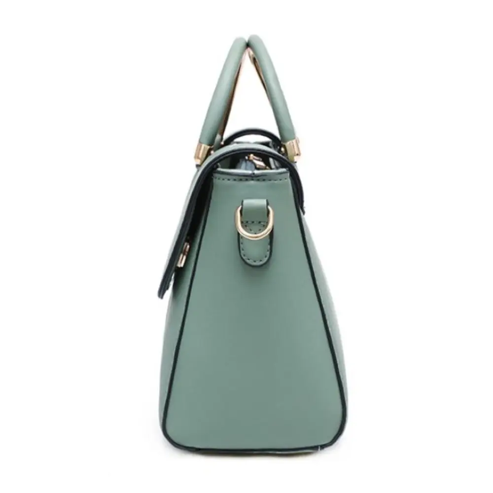 Solid Color Handbag High Quality Square PU Leather Tote Bag Shoulder Strap Adjustable Shoulder Bag Women's