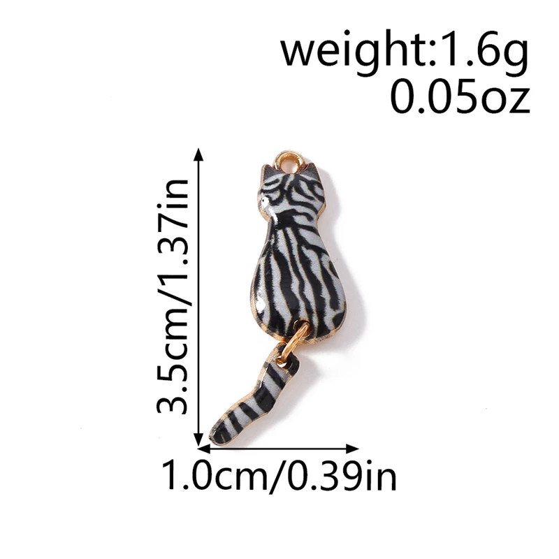 20 Stück gemischte Cartoon-Tier-Anhänger, Emaille-Katzenanhänger für die Herstellung von Halsketten, Ohrringen, Armbändern, DIY-Bastelarbeiten, Schmuckzubehör – Detail 4