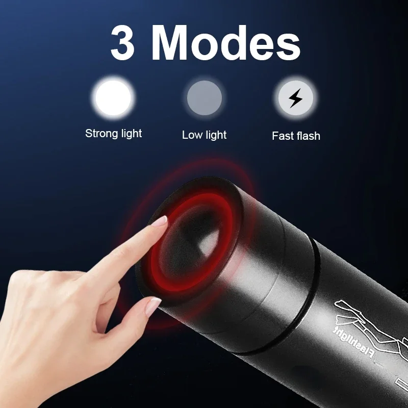 Zoom buceo 200M linterna subacuática Led recargable portátil profesional linterna subacuática IPX8 impermeable linterna de buceo