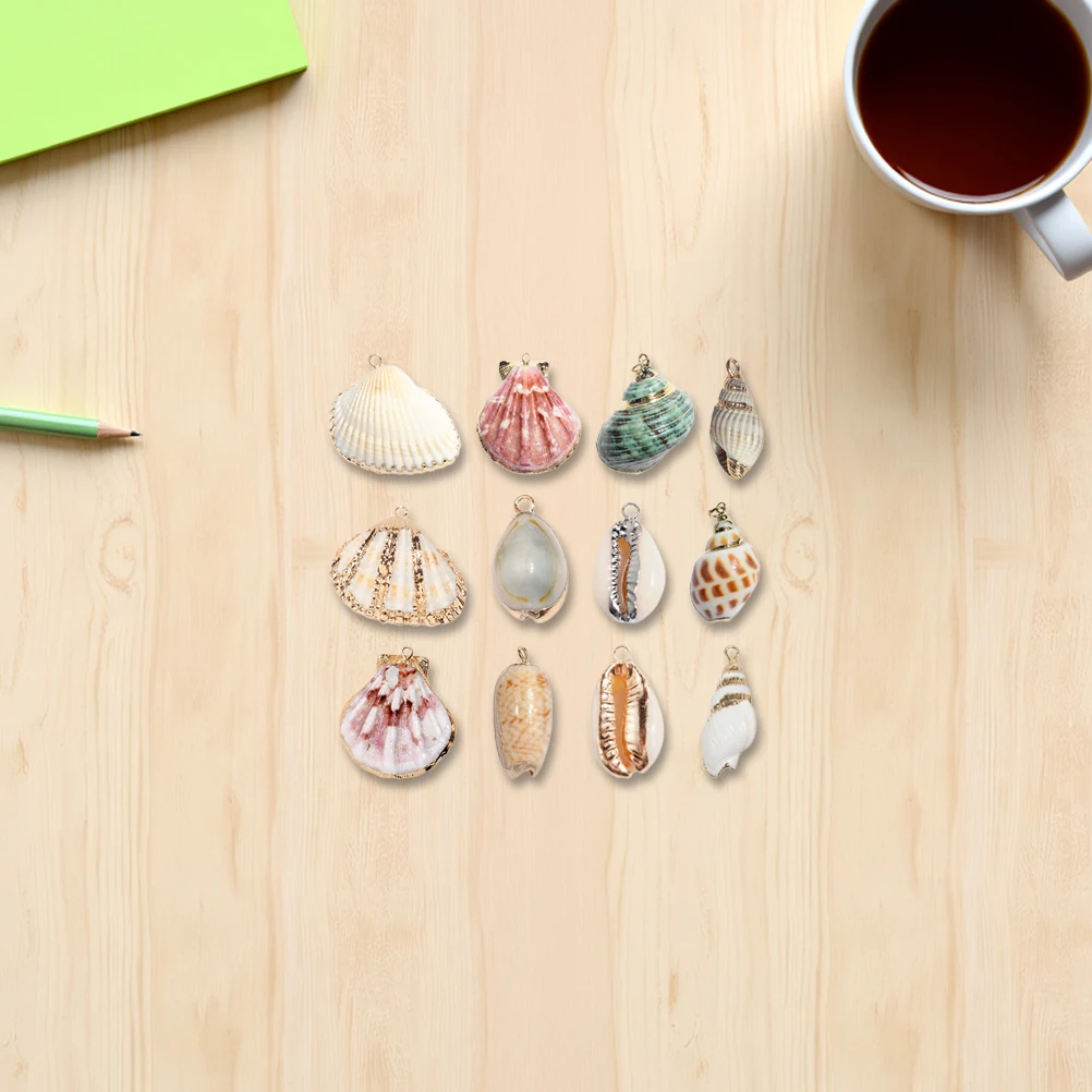 

12Pcs Shell Jewelry Accessories Natural Lightweight Shells for Pendant Necklace Earrings Key Chain Making Supplies