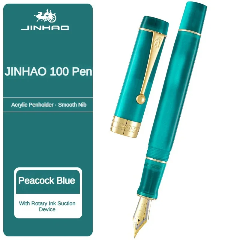 Imagem -04 - Jinhao 100 Resina Caneta Fonte Luxo Canetas Executivas m f ef Nib Escrita Tinta Elegante Caneta Escritório Escola Artigos de Papelaria Presente