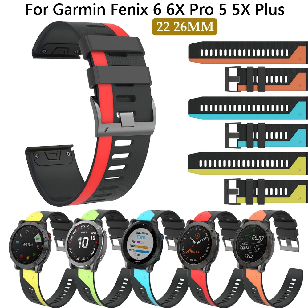 Wristband Replacement Quick Release Band For Garmin Fenix 7 7X 6 6X Pro 5 5X Plus 3 3HR 945 Sport Silicone 22 26mm Strap Belt