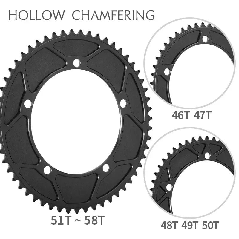 144 BCD Chainring Fixed Gear Track Fixie Bike Round Single 46T 48T 50T 52t 54 58t 60t 65t 66t Mountain MTB Chainwheel 144BCD