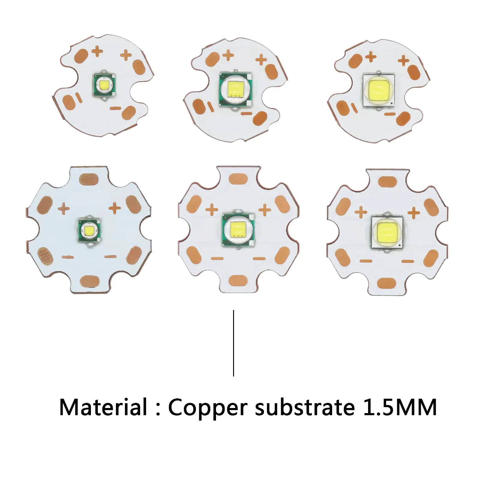 10pcs perline LED ad alta potenza 3W 5W 10W 16mm 20mm 3V substrato di rame PCB LED COB Chip diodi fai da te per torcia torcia illuminazione per auto