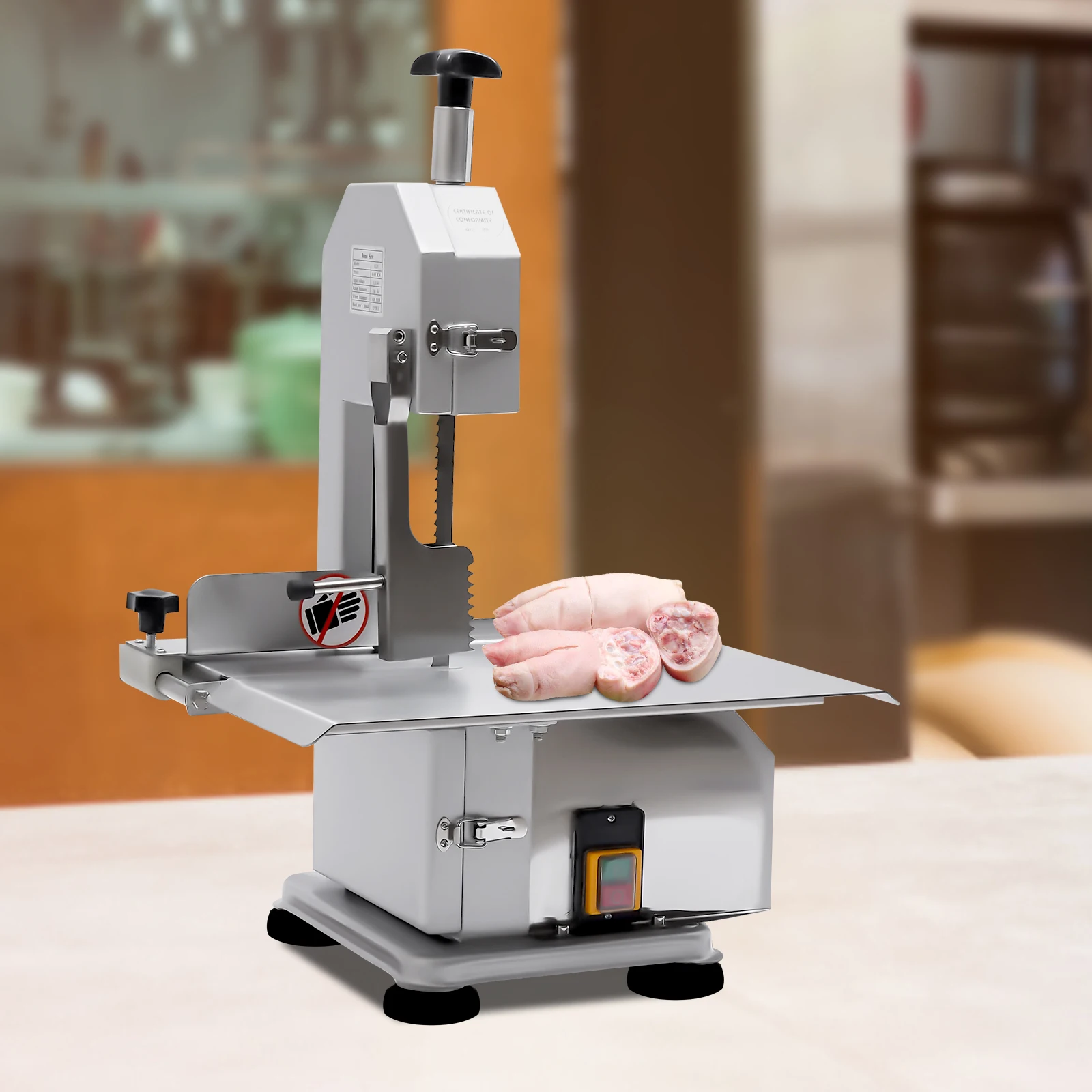 

Commercial Electric Meat Bandsaw, Stainless Steel Countertop Bone Sawing Machine, Ideal for Cutting Rib,Beef,Frozen Meat