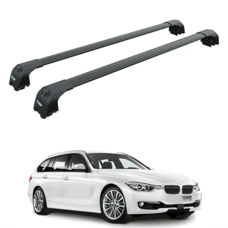 

Roof Rack Cross Bars for BMW 3 Series Touring/WagonFits E36 E46 E91 F31 G21 330lbs Cap Aluminum T-Slot Bars Lockable No Drill B