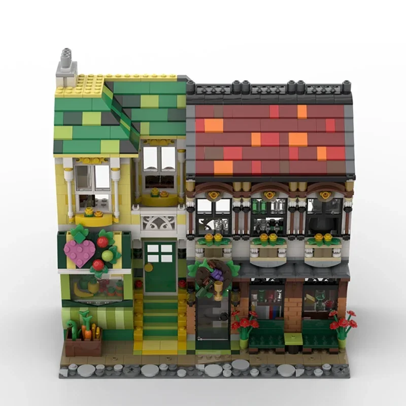 Symoc Casa de vino tinto MOC City briques de construction de rue vue architecture modèle blocs stand de Shopping maison ensemble de briques