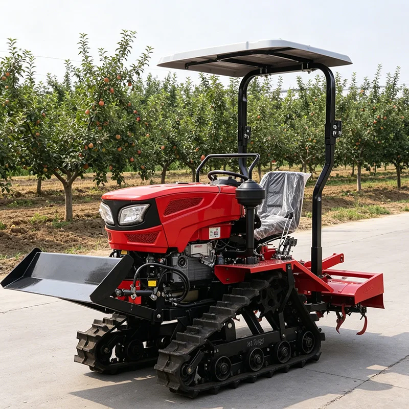 

Customized New model micro tiller for greenhouses and orchards, 35HP crawler tractor, crawler rotary tiller and plowing machine
