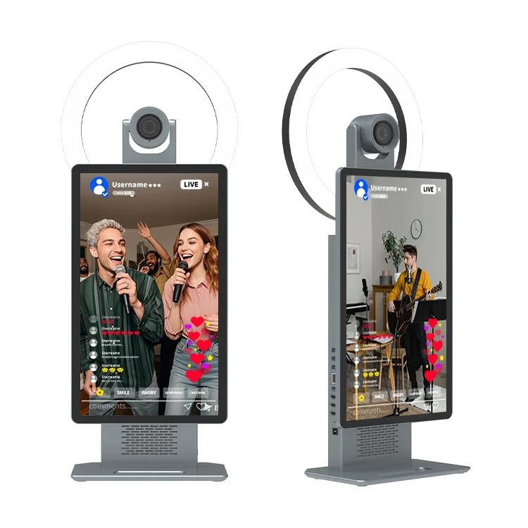 

Настольное оборудование для прямых трансляций 15.6 дюймов с поворотным экраном, умное устройство для лайв-стриминга, интерактивный рекламный дисплей