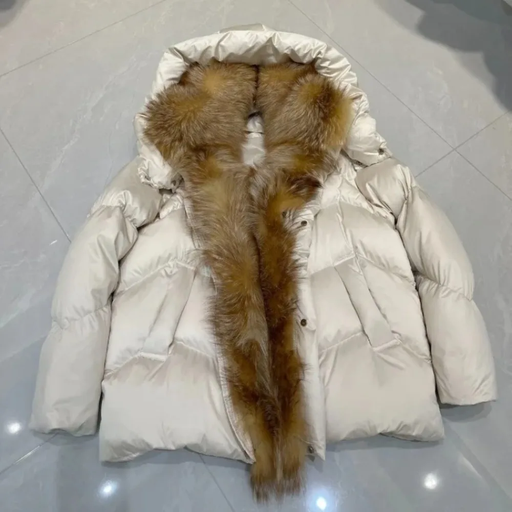 Woman Reality Pelzmantel Neue Mäntel und Jacken Gänsedaunenjacke Luxuriöse leichte gepolsterte Winterjacken Daunenmäntel und Parks