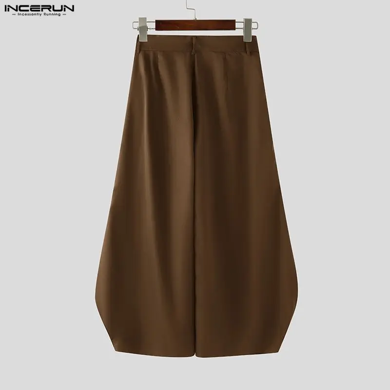 INCERUN Pantaloni a gamba larga da uomo Pantaloni da jogging con bottoni Pantaloni casual larghi da uomo Stile coreano Streetwear 2025 Pantaloni lunghi maschili di moda S-5XL