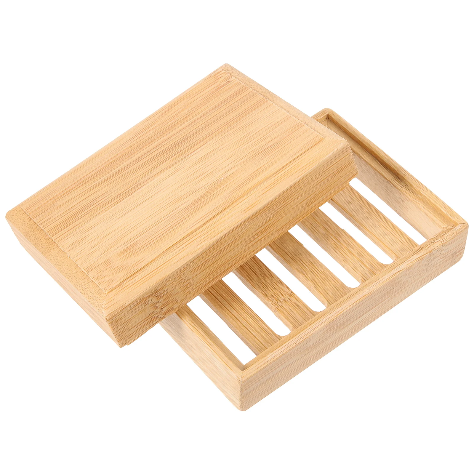 

Bamboo Vintage Soap Dish Dispenser Kitchen Compartment Sink Holder Bathroom Tray Storage Rack Natural