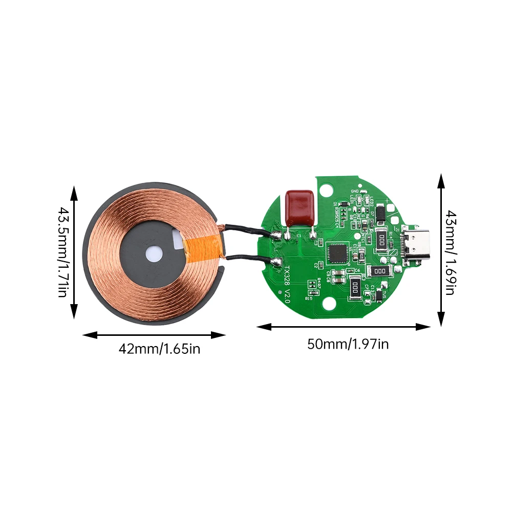 15W/10W/7.5W/5W Automatic Identification High Power Wireless Charger Module DC5-12V Support Magnetic Absorption Wireless Charge