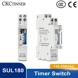 SUL180 DIN Rail Time Switch Mechanical Timer Switch 24 Hours Programmable Timer Control Time Switch 220VAC 16A High Quality