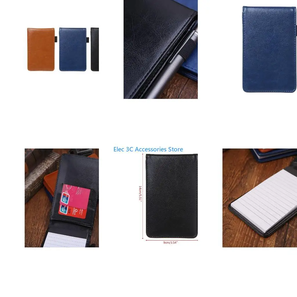 Y51A Multifunction Notebook Small Notepad Note Book Leather Cover B