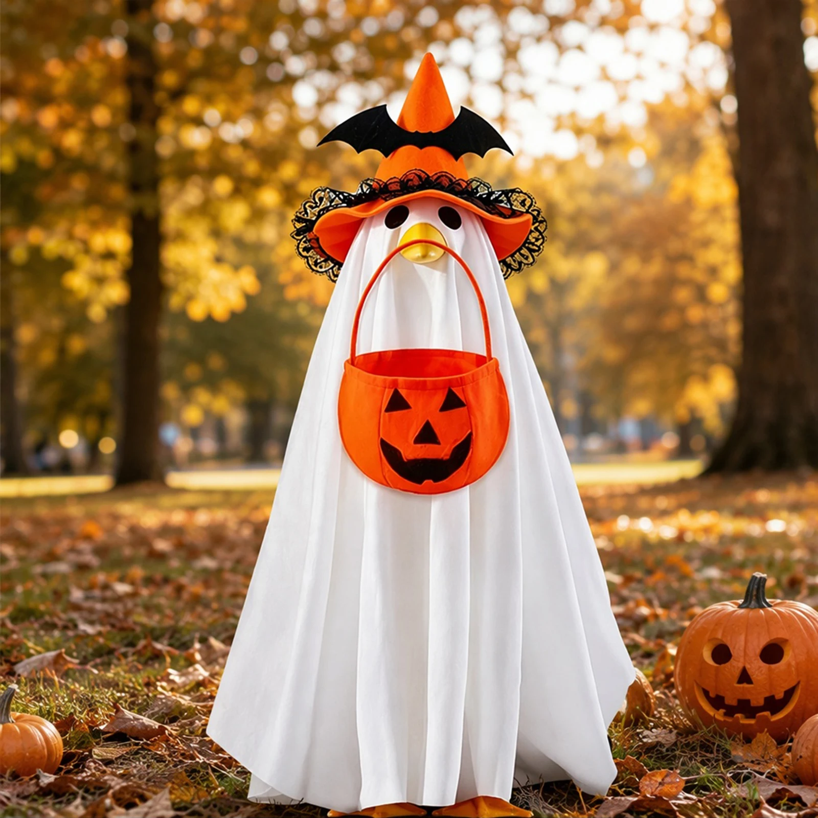 Ghost Lawn Porch Goose Clothes Charming Design Halloween Porch Goose Outfit Costume Porch Goose Dress for Halloween Decoration