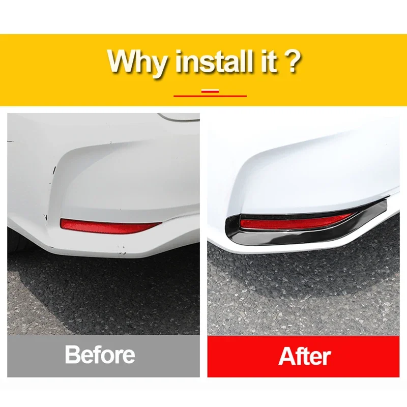 ABS Car Rear Fog Light Lamp Cover Trim Bumper Reflector Decoration Accessories For Toyota Corolla E210 2019-2021 2022 2023 2024 view 5