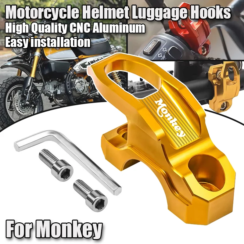 CNC Aluminum Motorcycle Accessories Helmet Luggage Hook For Honda Monkey 125 Z125 Z 125 Z120 Monkey125 Accessories
