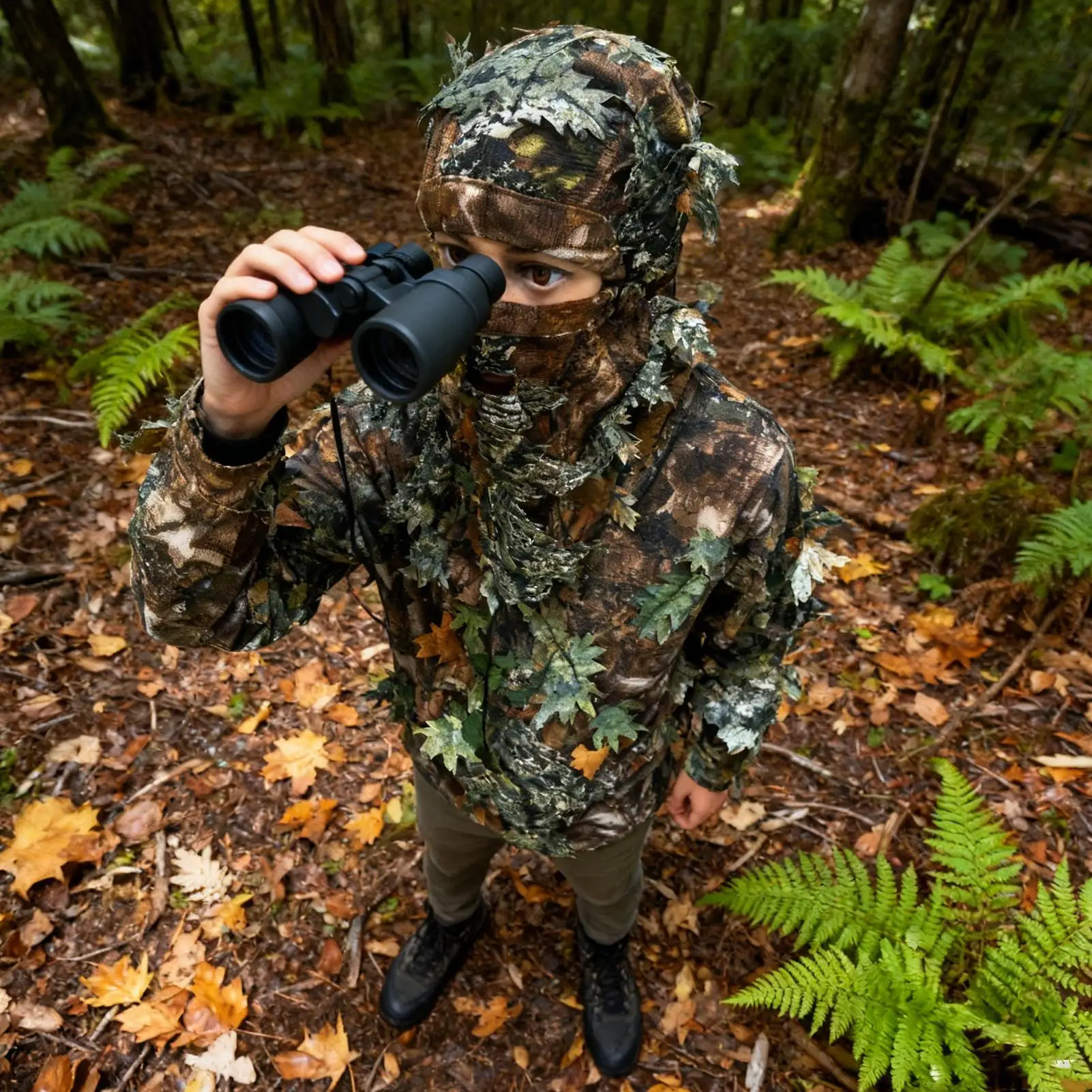 หมวกกิลลี่ลายใบไม้ 3 มิติ ปิดห - Outdoor Hunting Photography บทวิจารณ์และราคา