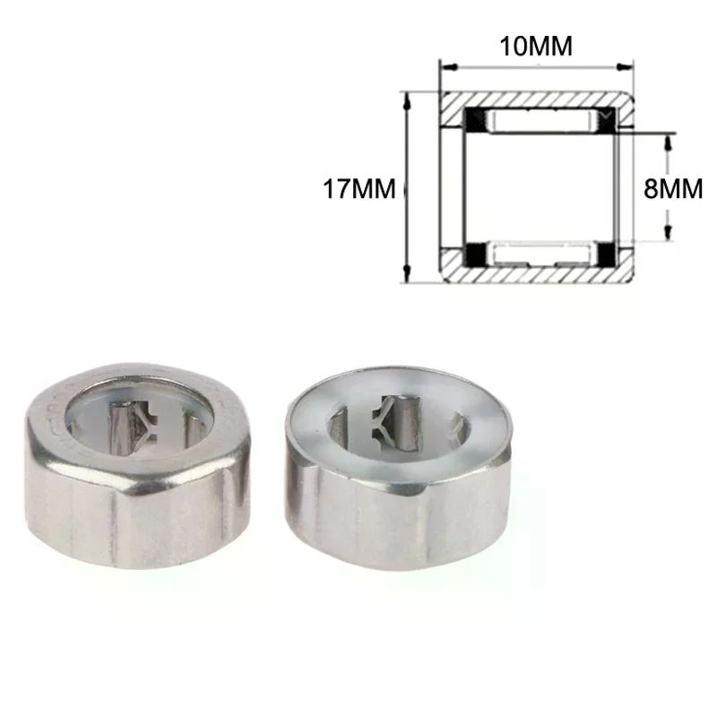 2Pcs 10x17x8mm Ewc1008 Stainless One Way Bearing Fishing Gear Ewc1008 Needle Roller Bearings