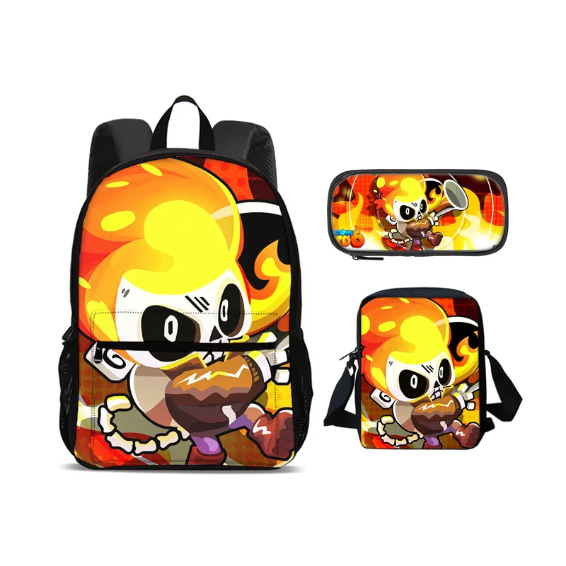 Bloons TD 6 Backpack Pen Bag Shoulder Bag 3Pcs Set New Trendy Game Printed Kindergarten Boys and Girls