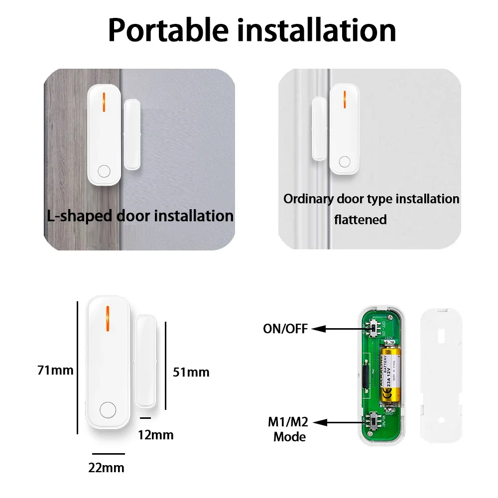 RF Contact Sensor Door and Window Open/Closed switch Detectors AC110V 220V Smart Home Radio exhaust control for range hoods