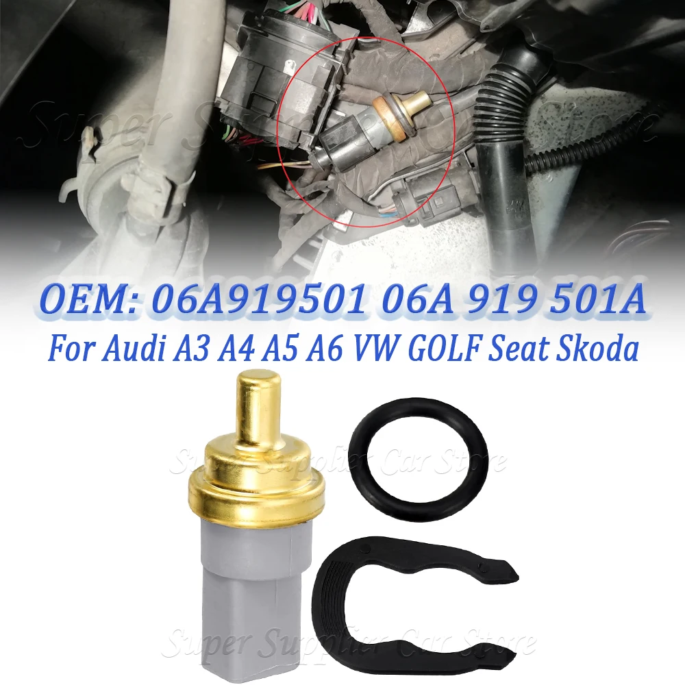 

Engine Coolant Temperature Sensor w/O-ring For Audi A3 A4 A5 A6 VW GOLF Seat Skoda 06A919501A 06A919501 06A 919 501A 06A 919 501