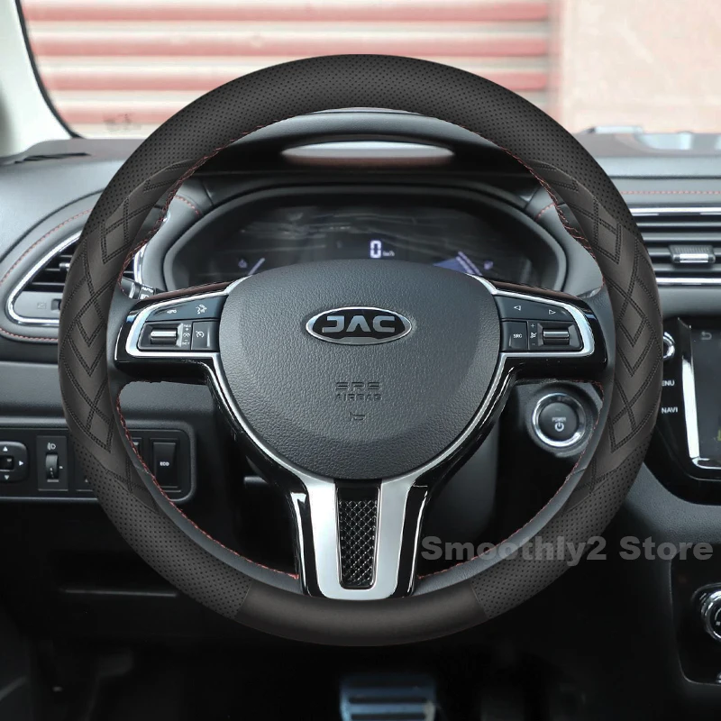 

Leather Car Steering Wheel Cover For JAC iEV7S 2017 2018 2019 Non-slip Auto Steering Wheel Interior JAC iEV7S Accessories