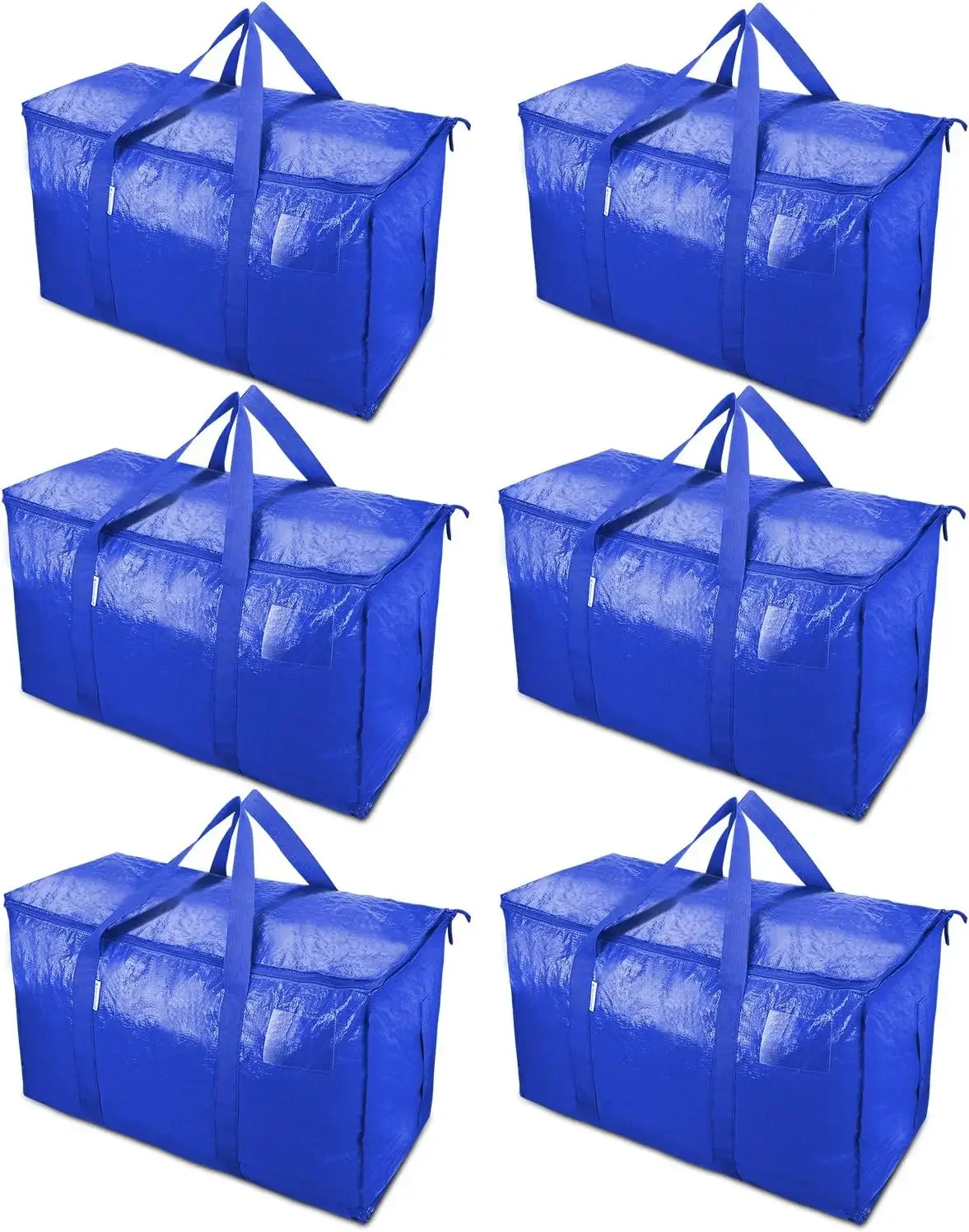 6 Pack Extra Large Moving Bags with Zippers & Carrying Handles, Heavy-Duty Storage Tote Moving Boxes for Space Saving