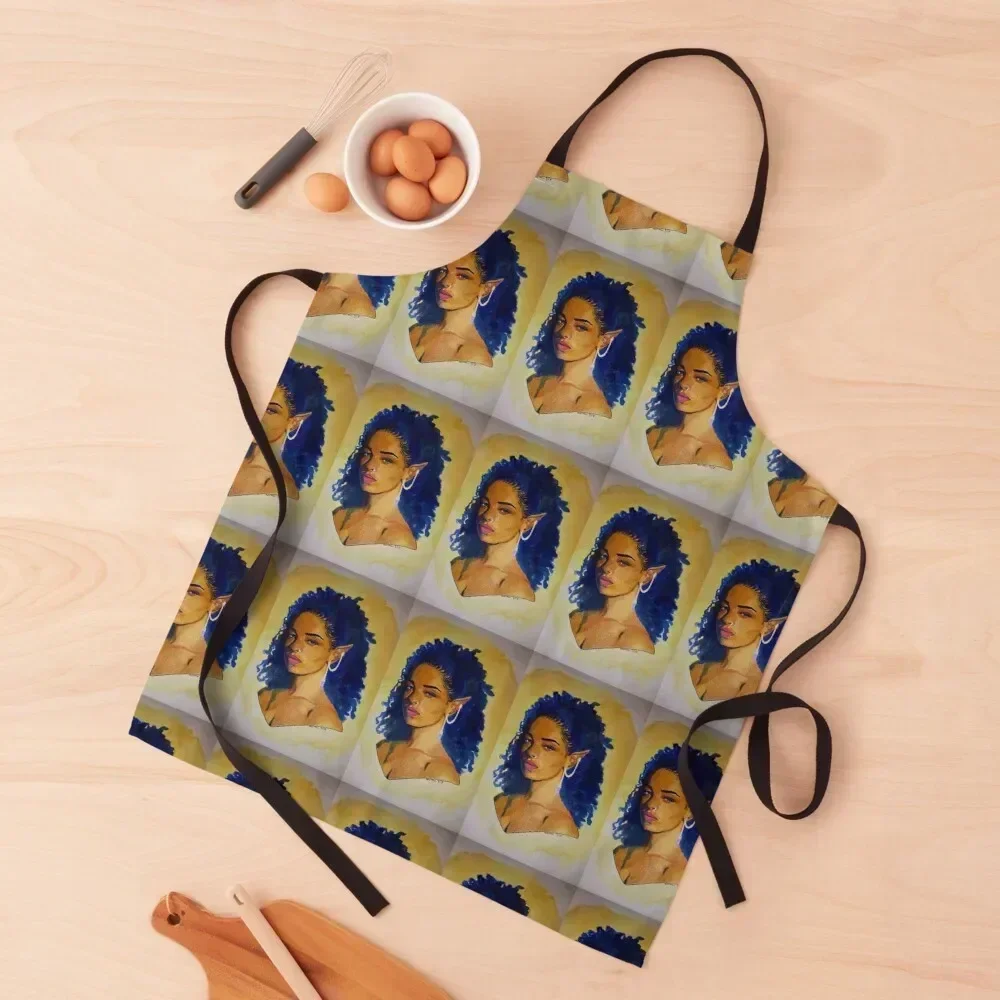 

Blue Elf Apron Cooking Clothes Kitchen Kawaii Accessories for home useful pieces Kitchen Things And For Home Apron
