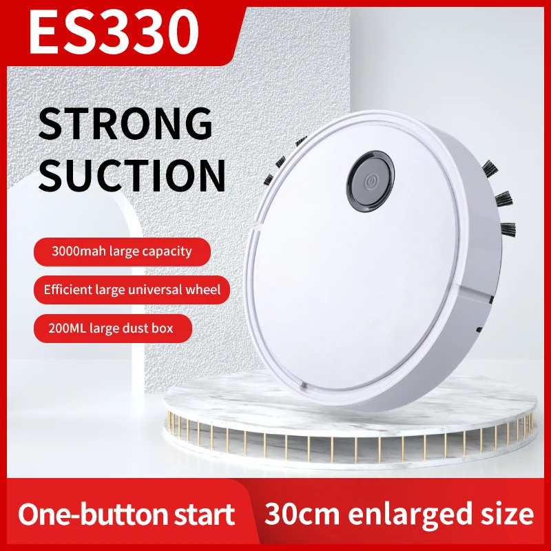 2023 New Es330 Robot Vacuum Cleaner 3000mah Long Battery Life Automatic Sweeping Robot Mopping Machine Wireless Vacuum Cleaner