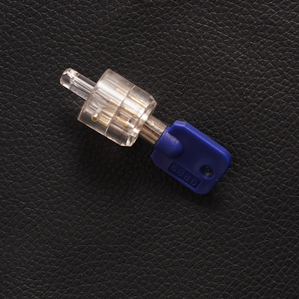7 Pin Plum Lock Transparent Tubular Lock Cylinder Visible Pick Cutaway Practice View Padlock Training Skill For Locksmith