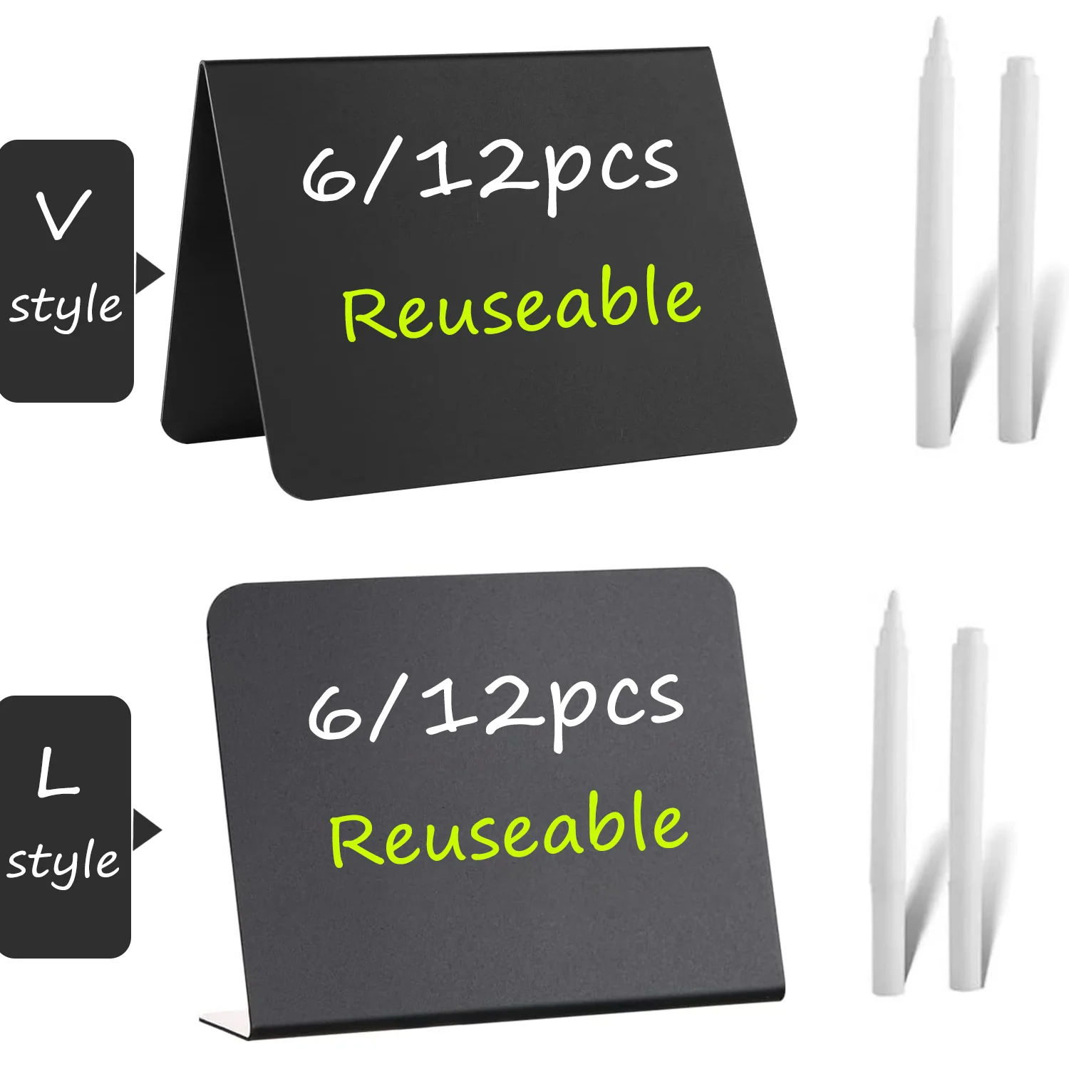 6pcs/12pcs Acrylic Chalkboard Signs for Chalk Sign for Food,Party , Buffet ,Table Sign Chalkboard ,Wedding ,Bakery
