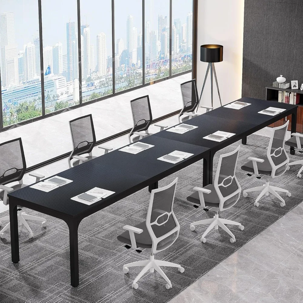 78.74-Inch Conference Table Set of 2, 13FT Conference Room Table, Large Rectangle Meeting Seminar Table Set for 10-14 Person