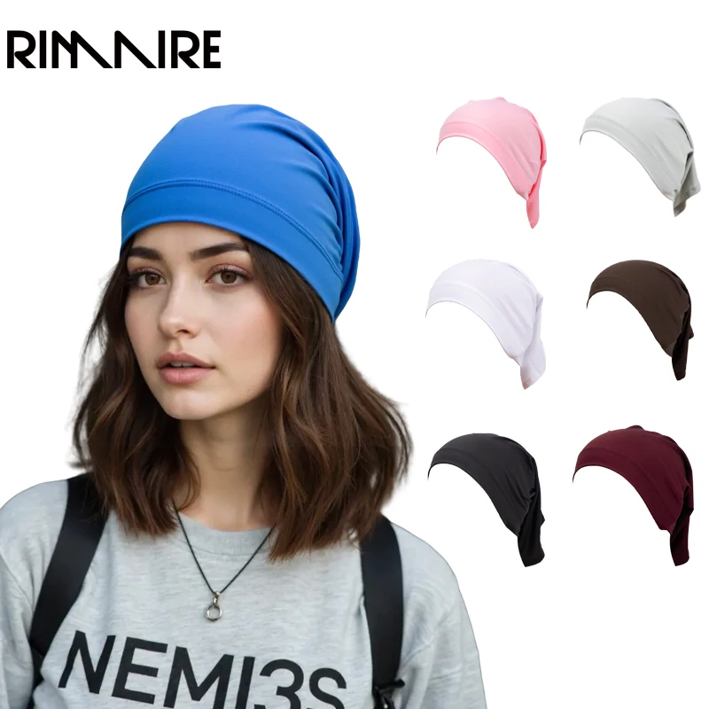 

Muslim Women's Hijab Cap Solid-Colour Base Layer Cap Stretchy Comfortable Sports Base Layer Cap
