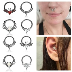 4Pcs 16G 316L Stainless Steel Septum Nose Rings,Daith Cartilage Earring,Helix Conch Tragus Rook Septum Clicker Piercing Jewelry