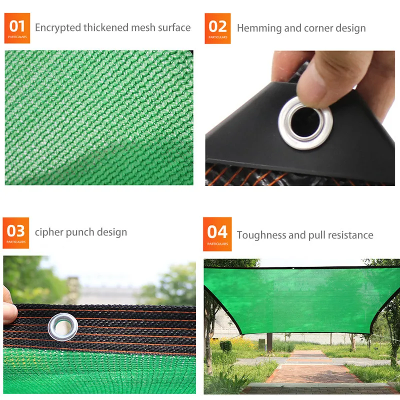 1 pz verde parasole rete ombreggiatura 80 ~ 90% pianta serra copertura recinzione rete schermo Privacy giardino capannone solare esterno anti-uv