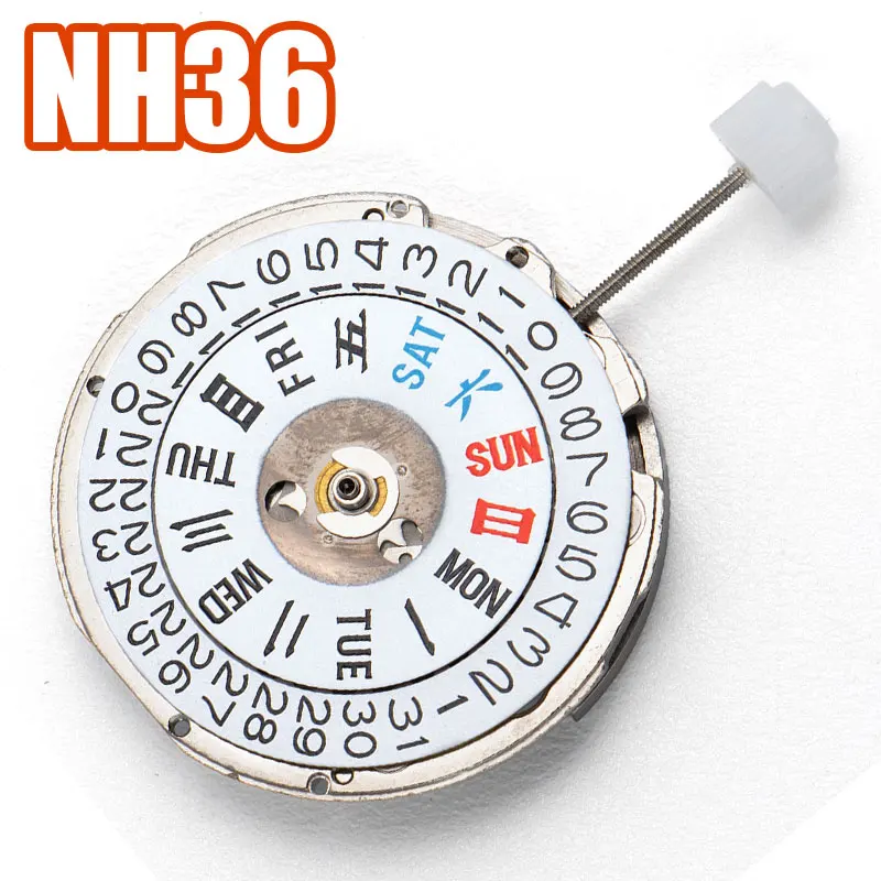

High Accuracy China NH36 Movement Can Replace The Japanese NH36 Movement Date 3 o'clock Dual Calendar Automatic Mechanical NH36