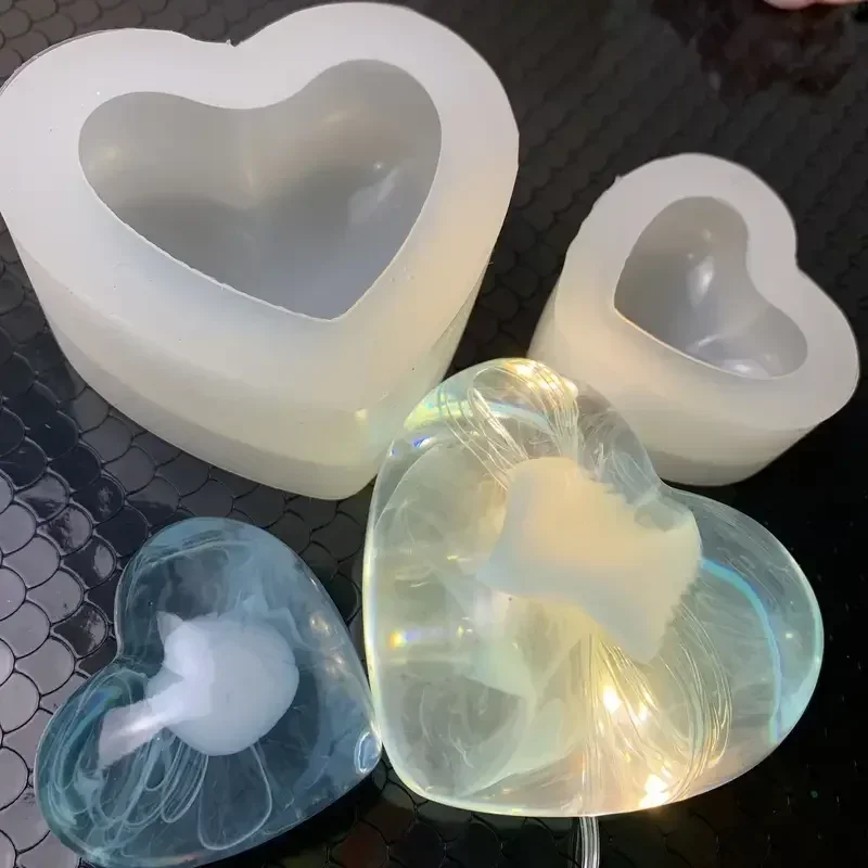 DIY Herzform Silikon Kerzenform Backen Kuchen Dekoration 3D handgemachte Seife Aromatherapie Sojawachs Epoxidharz Schokoladenform