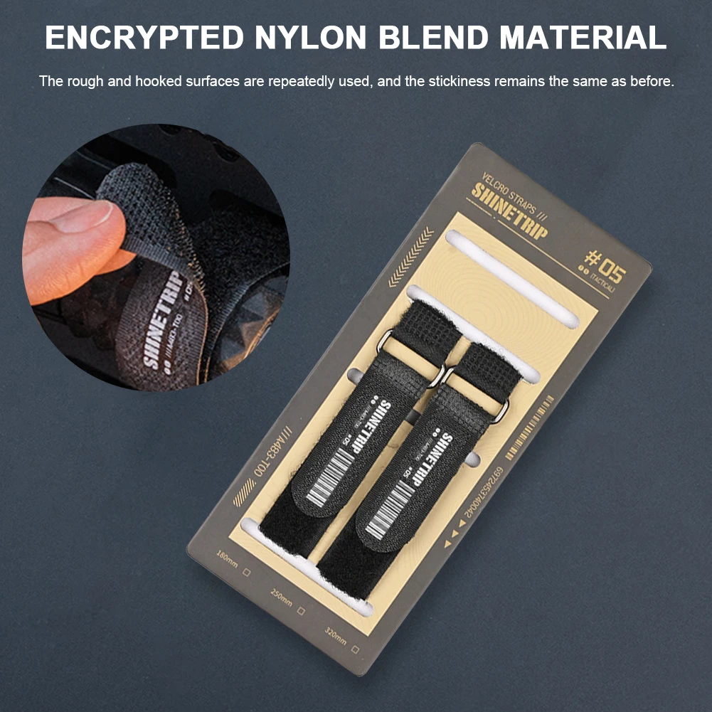 أشرطة خيمة التخييم في الهواء الطلق النايلون المشفرة مع أبازيم الأشرطة السحرية لزجة بقوة متعددة الأغراض ربط الأشرطة معدات التخييم #2