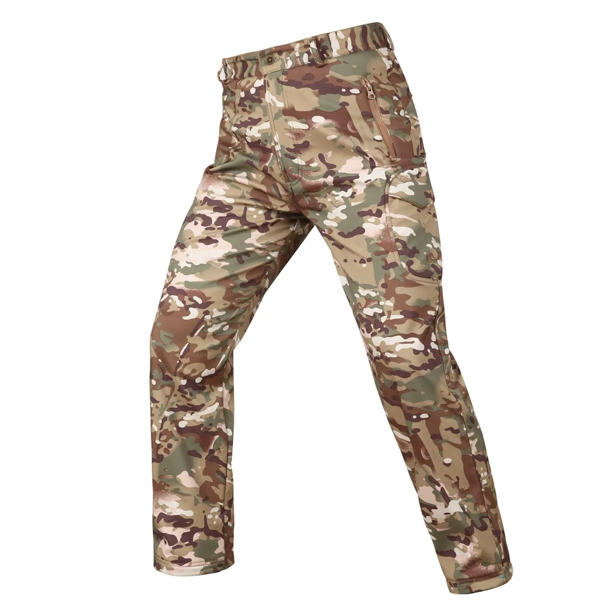 Camouflage Tactical Trousers Mens Wear-resistant Multi-pocket Warm Pants Shark Skin Soft Shell Windproof Waterproof Assault Pant