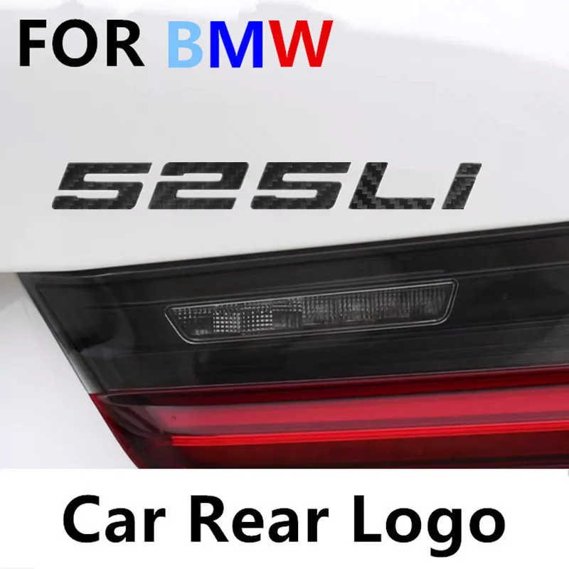 

Car Tail Marker alphanumeric Carbon Fiber Badge Logo 3D Decorative Stickers For BMW 5 Series 525i 525Li 530i 530Li 540i