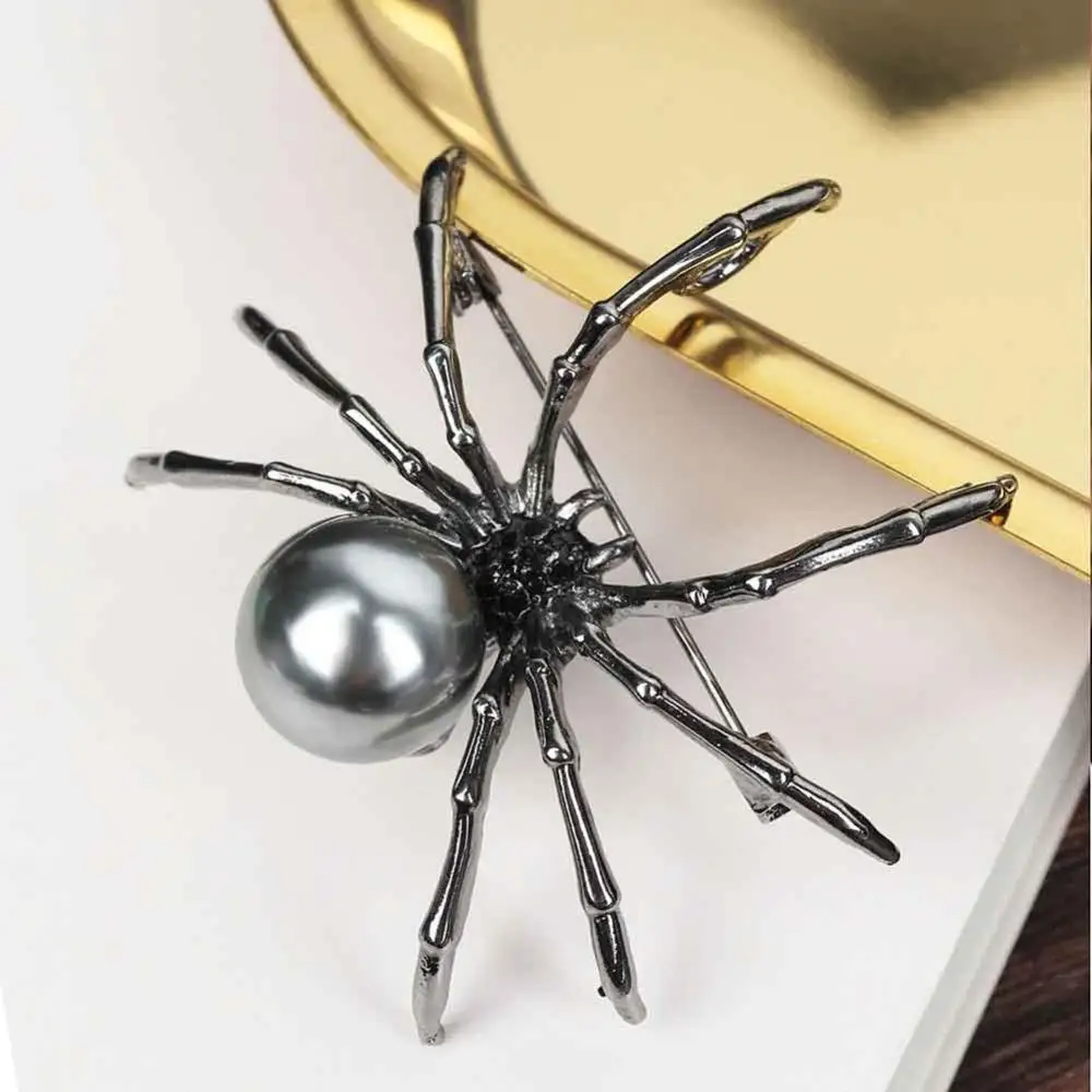 

Faux Pearl Rhinestone Pin Women Jewelry Gift Fashion Brooch Spider Corsage Lapel prendedor mujer серебряные брошки 2020