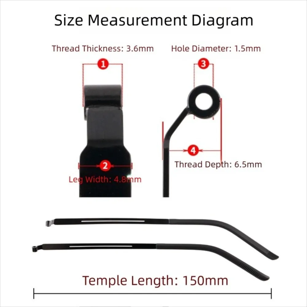 고품질 금속 안경다리 미끄럼 방지 교체용 안경다리 수리 도구 안경테 액세서리