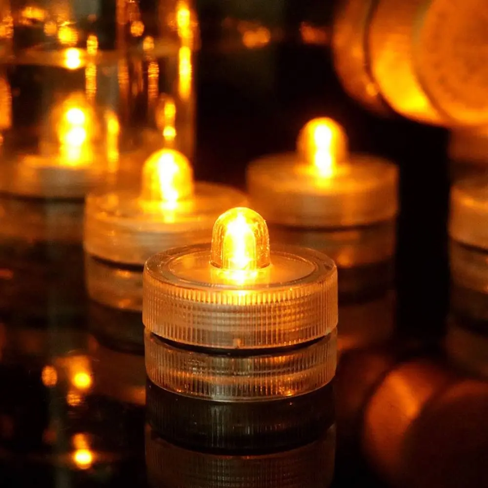 Mini Fish Tank Candle Lamp Waterproof Multicolor Underwater LED Candle Lamp Plastic Decorative Submersible Mini LED Lights