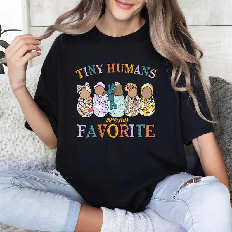 NICU Nurse Shirt: Tiny Humans Are My Favorite Floral Tee