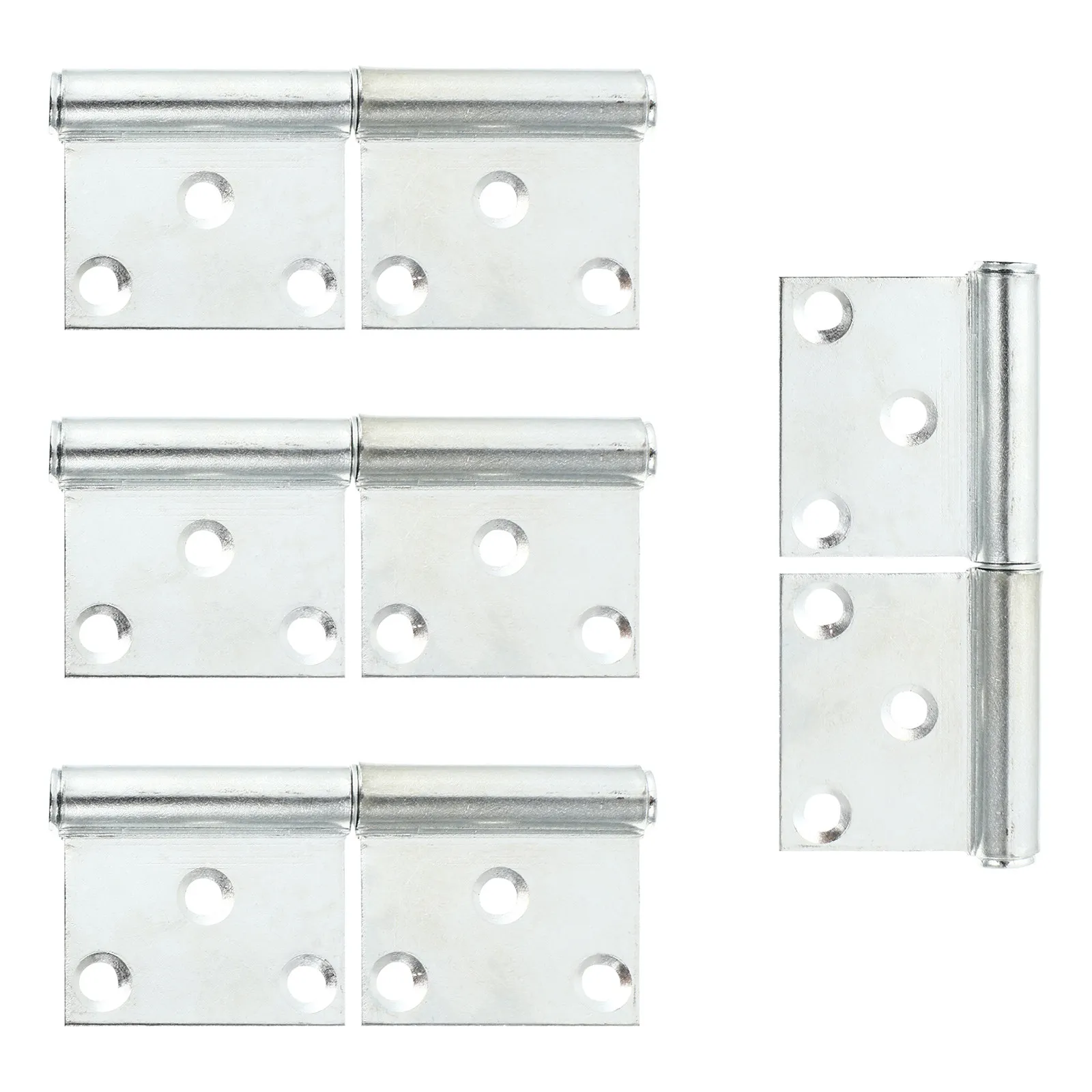 4Pcs Galvanized Flag-Type Hydraulic Hinges Iron Buffer Hinges Smooth Low Noise High Strength for Doors Flat Heavy Duty