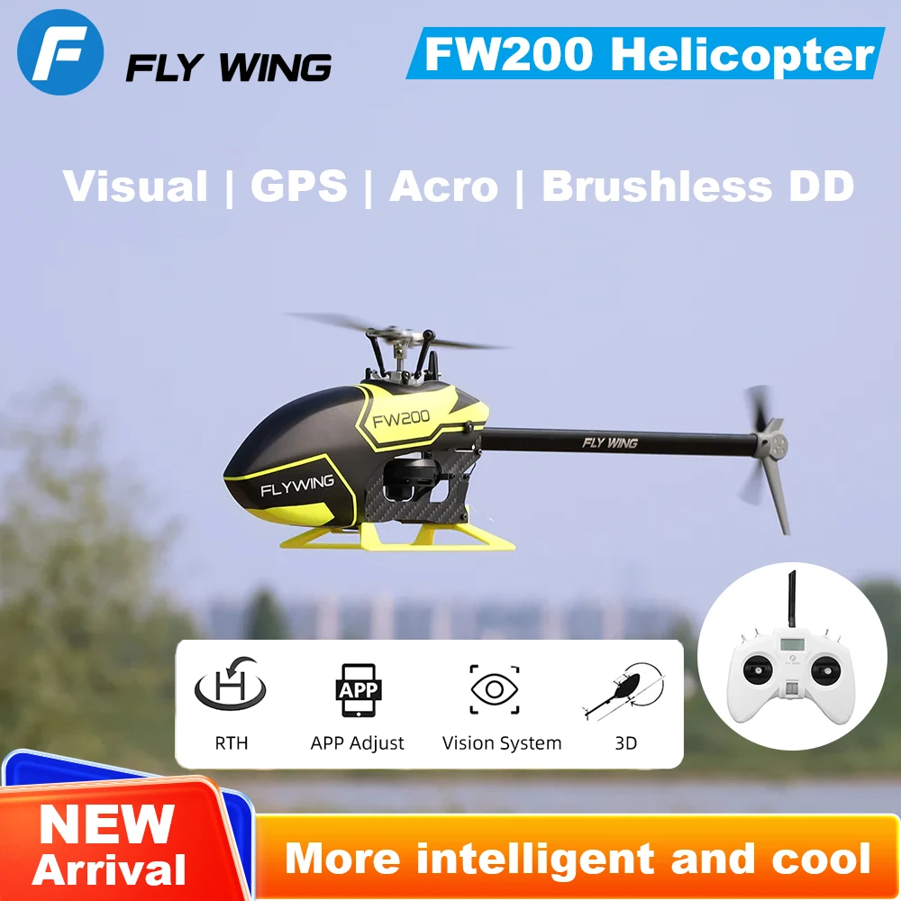 

FLYWING FW200 RC Helicopter H1 V2 8CH 3D Smart GPS RTF Self Stabilizing 3D Brushless Direct Drive outdoor indoor Dron Quadcopter