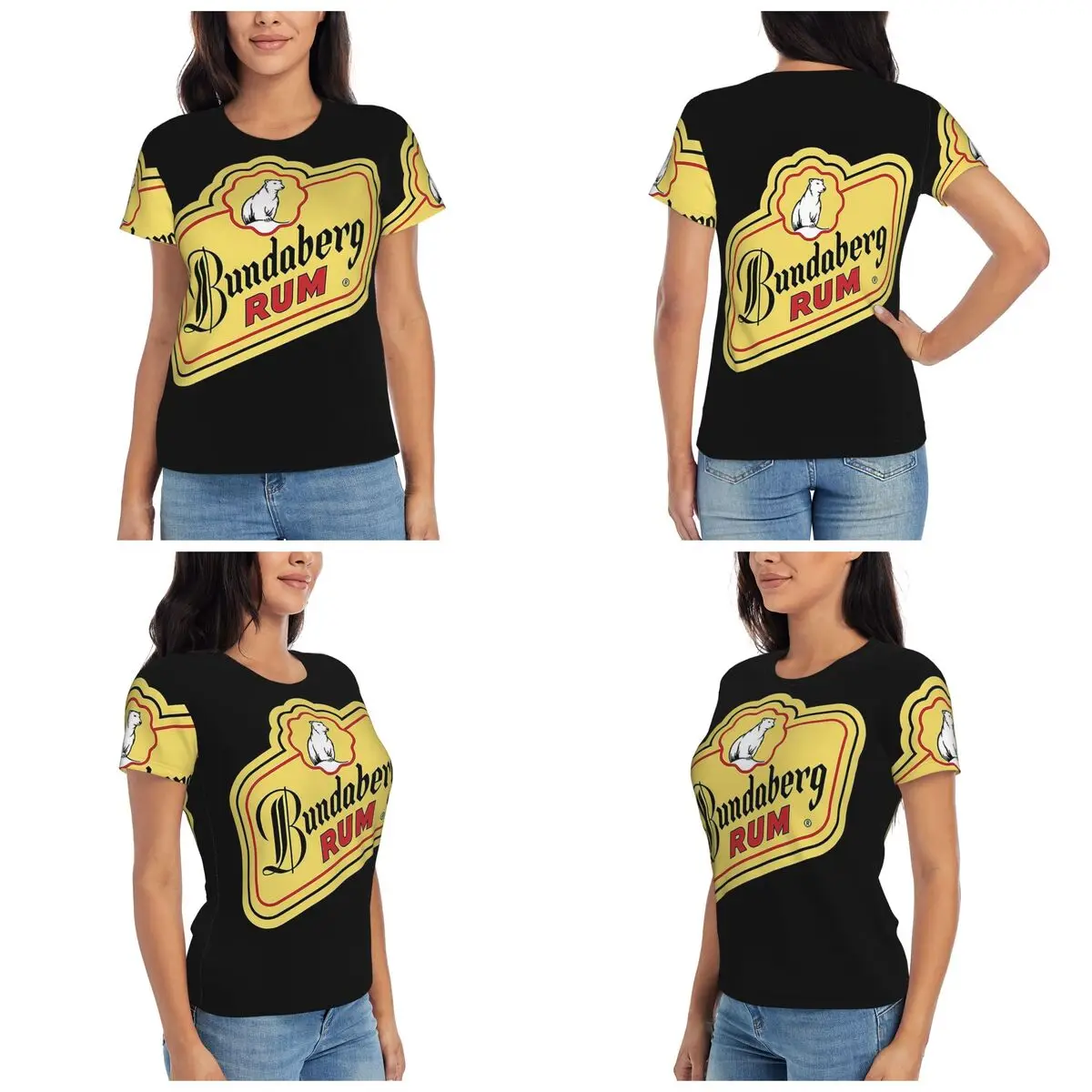 Mercancía oficial de Bundaberg Rum, camiseta clásica con logotipo, camisetas de manga corta para mujer, ropa con cuello redondo, camisetas de algodón para verano