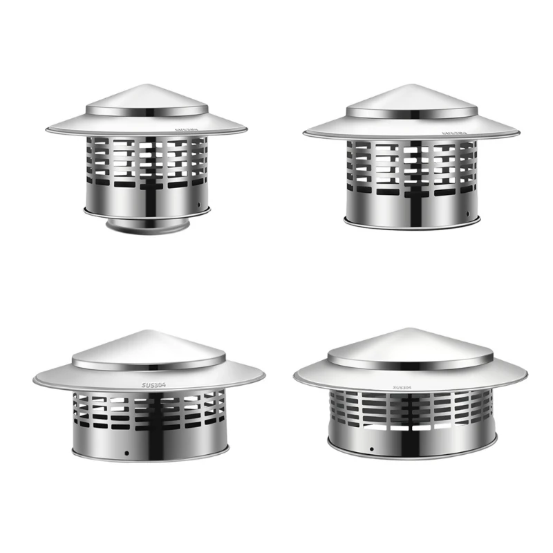 

Round Chimney Caps Stainless Steel Fireplaces Vent Cover Chimney Cover with Screen Exhaust Caps All Weather Vent Cover